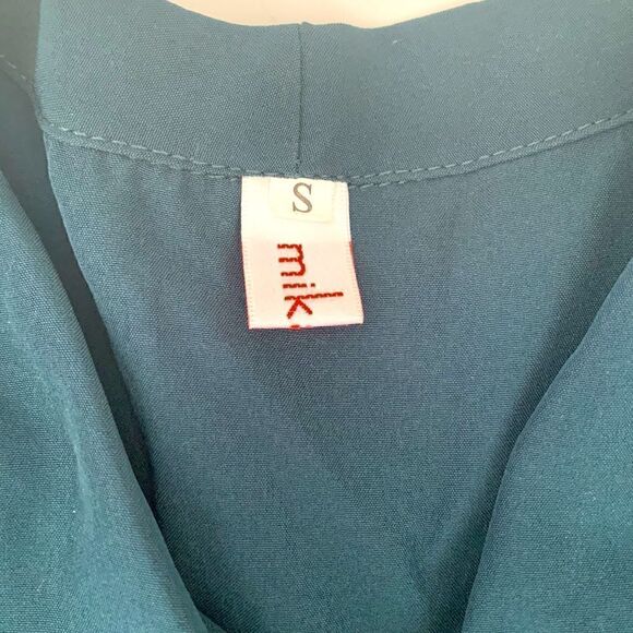 💚New Dark Green V-neck Plain Women Blouse Shirt - Picture 4 of 7